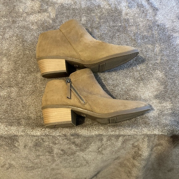 Time and Tru Women's Suede Ankle Booties - Tan - Picture 1 of 4